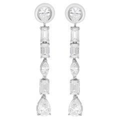 Orecchini di diamanti a forma multipla da 3,95 carati SI Clarity HI Color Oro bianco 18 carati