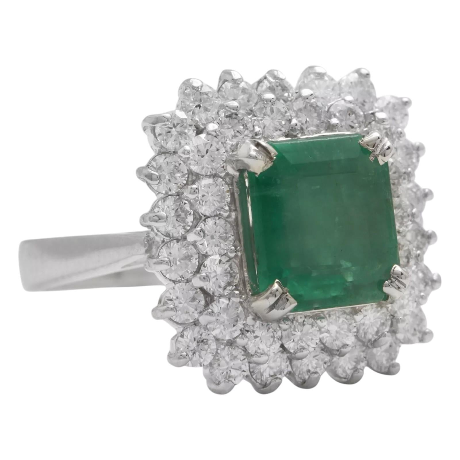  3.95 Carats Natural Emerald and Diamond 14K Solid White Gold Ring


Suggested Replacement Value: Approx. $6,000.00


Total Natural Green Emerald Weight is: Approx. 2.65 Carats (transparent)

  Emerald Measures: Approx. 8.85 x 8.00mm

Emerald