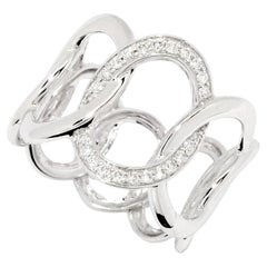 $3950 / New / Sonia Bitton Diamond Link Ring / 14K Gold