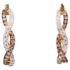 $3950 / NEW / Universal Diamond NY Designer 0.85 CT Diamond 14K Earrings