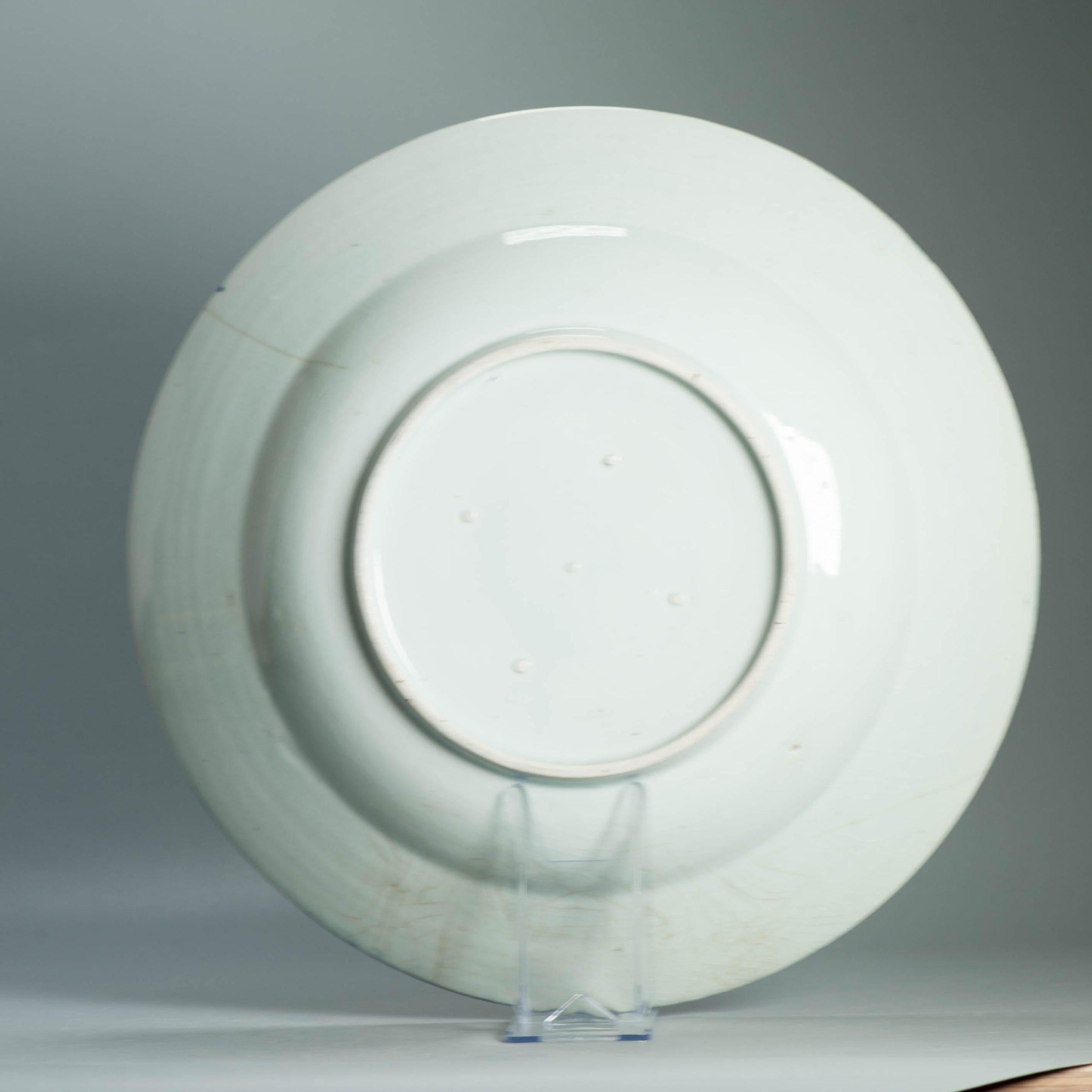 39,5CM Antike Kraak Edo-Periode 1680-1690 Japanisches Porzellan Riesige Charger Arita im Angebot 6