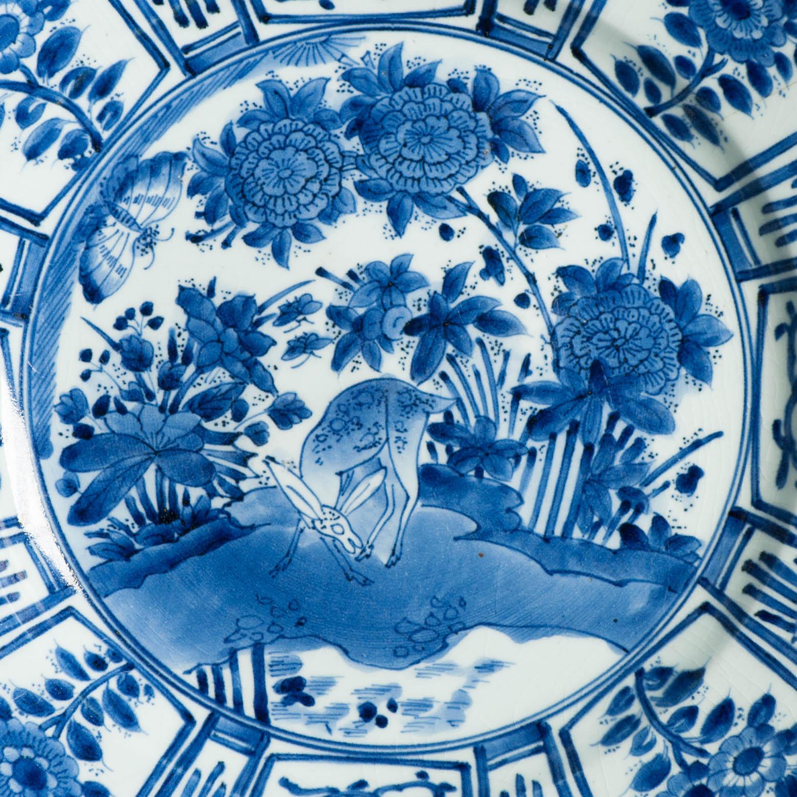 39,5CM Antike Kraak Edo-Periode 1680-1690 Japanisches Porzellan Riesige Charger Arita im Angebot 8