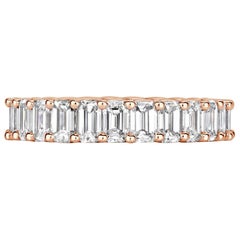 3.95ct Emerald Cut Diamond Eternity Band in 18k Rose Gold