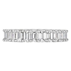 3.95ct Emerald Cut Diamond Eternity Band in 18k White Gold