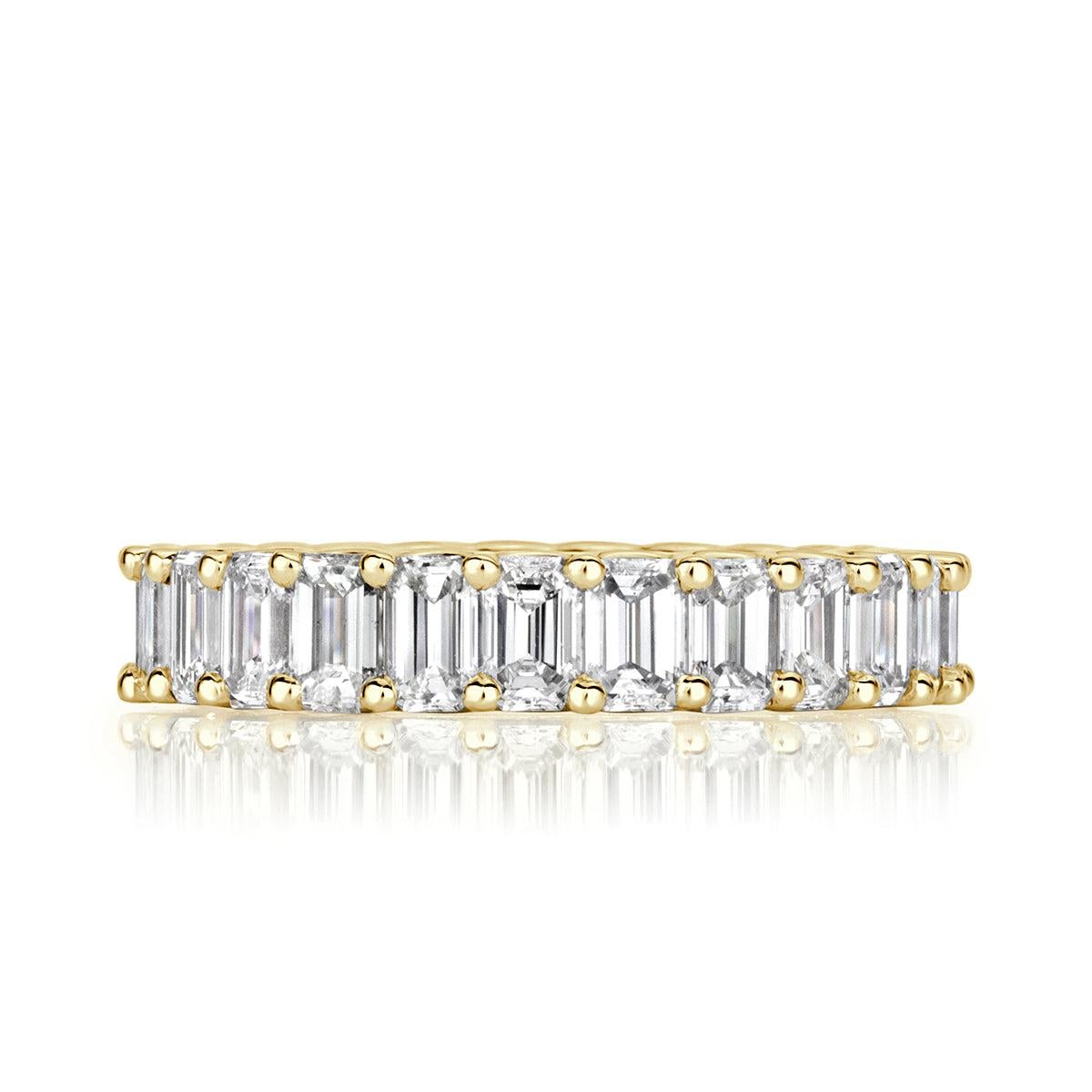 3.95ct Emerald Cut Diamond Eternity Band in 18k Yellow Gold