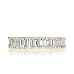 3.95ct Emerald Cut Diamond Eternity Band in 18k Yellow Gold