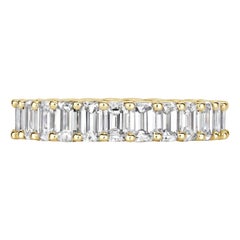 3.95ct Emerald Cut Diamond Eternity Band in 18k Yellow Gold