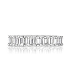 3.95ct Emerald Cut Diamond Eternity Band in Platinum