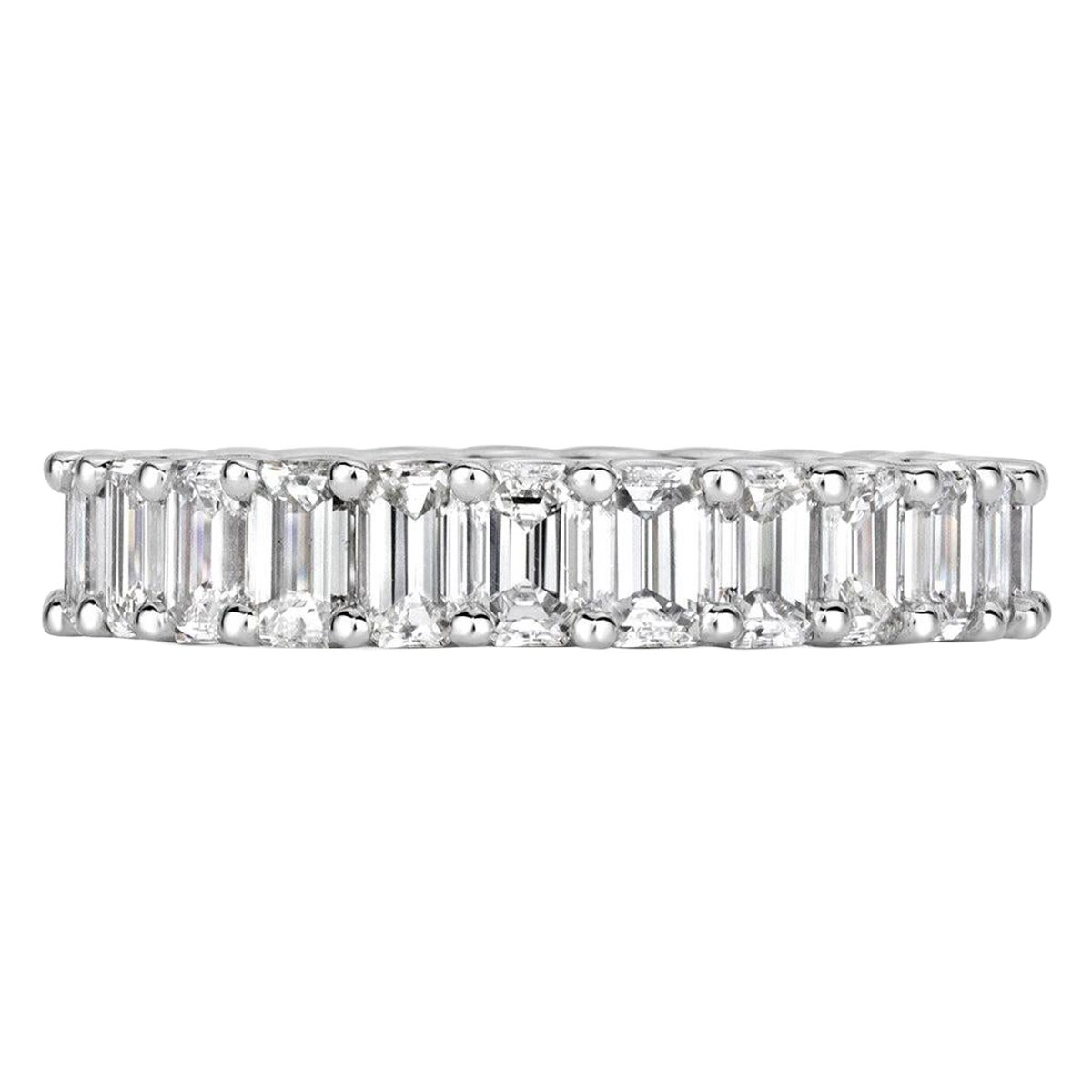 3.95ct Emerald Cut Diamond Eternity Band in Platinum