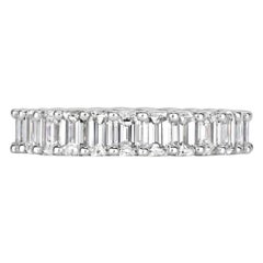 3.95ct Emerald Cut Diamond Eternity Band in Platinum