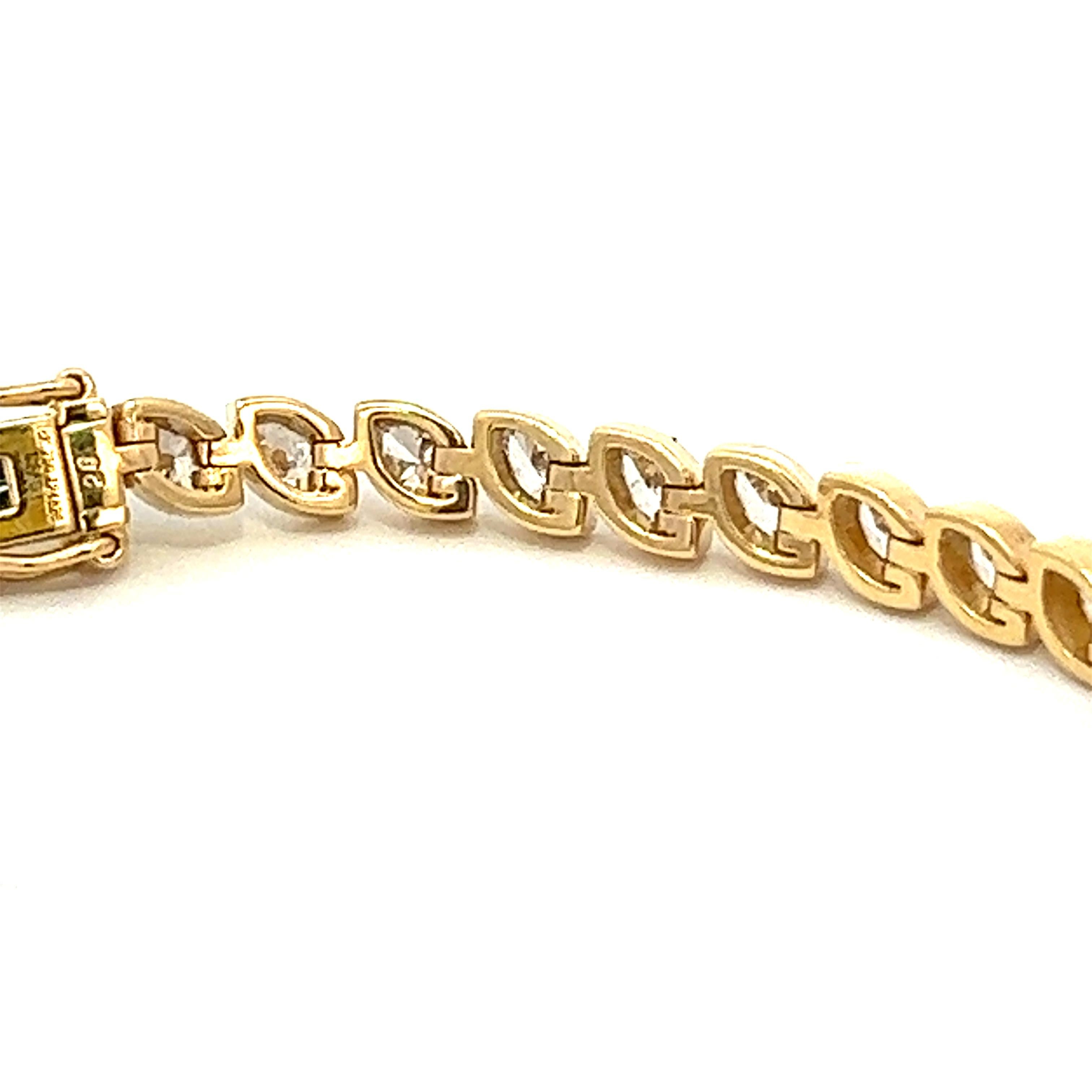 3.95CT Marquise Diamond Braceletet 18KY Gold Settings For Sale 1