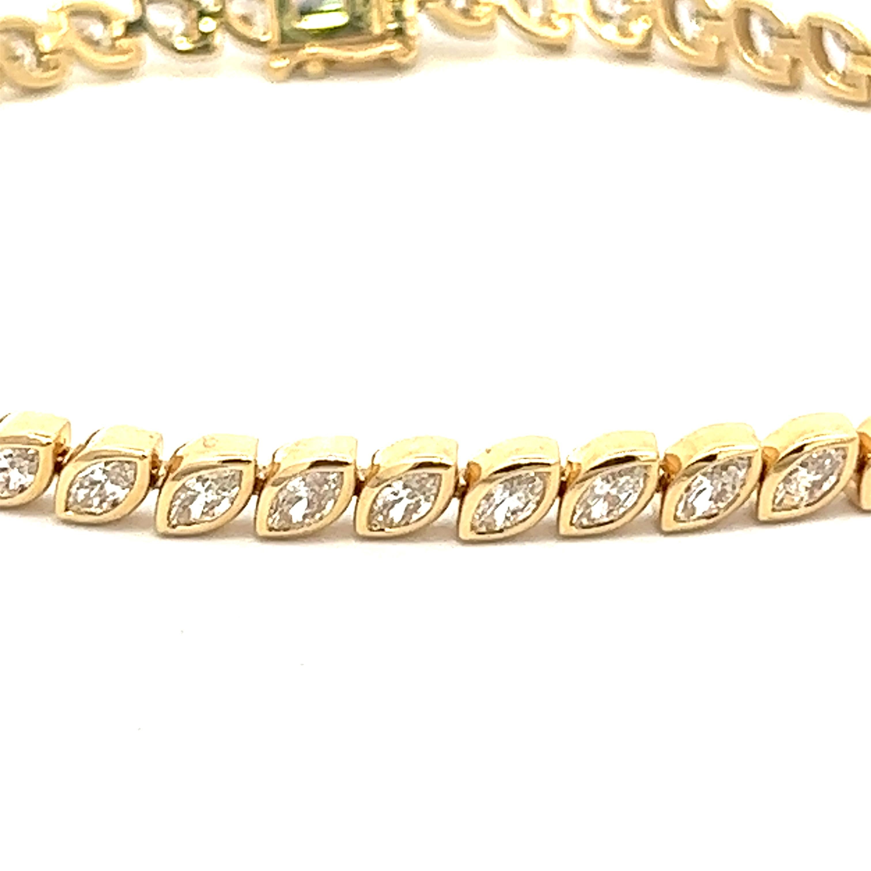 Marquise-Diamant-Armband aus 18KY Gold mit 3,95CT im Angebot 2