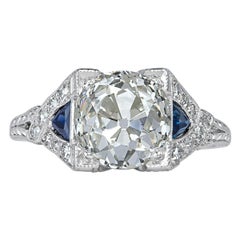 3.95ct Old European Cut Diamond Engagement Ring
