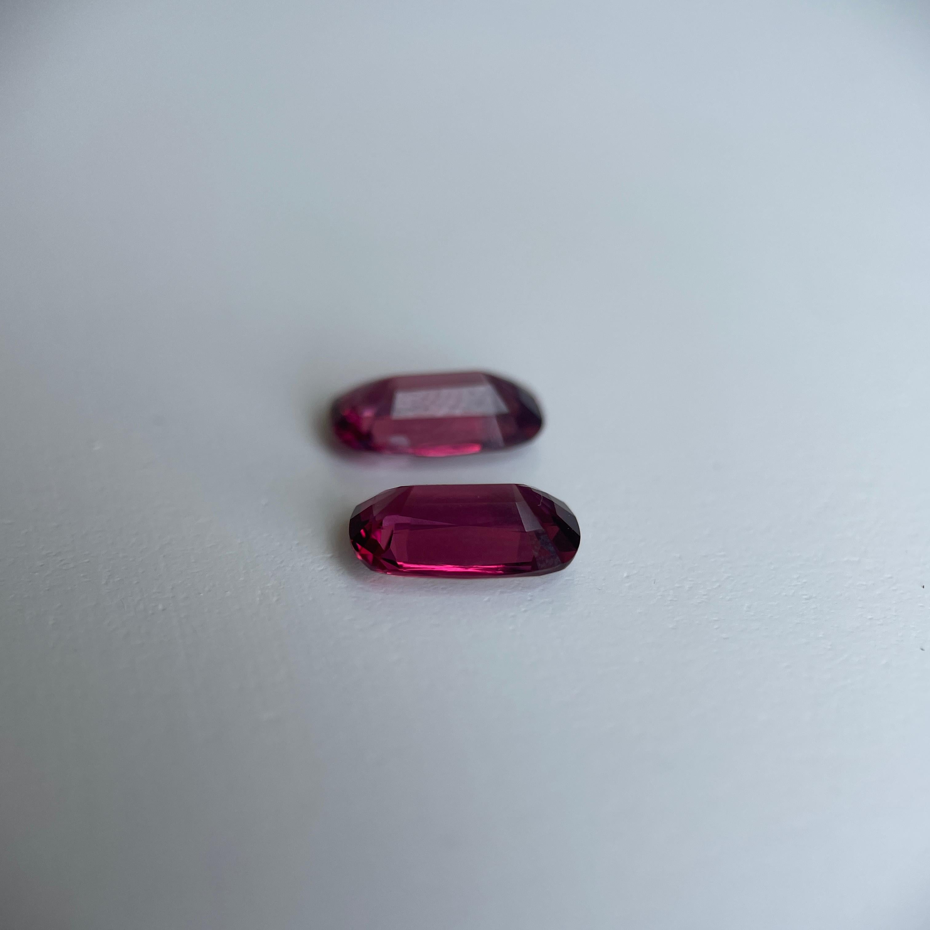 Paar 3,95 Karat rosa-rote Spinelle, hochwertige Qualität, präzise geschliffene Spinelle im Angebot 2
