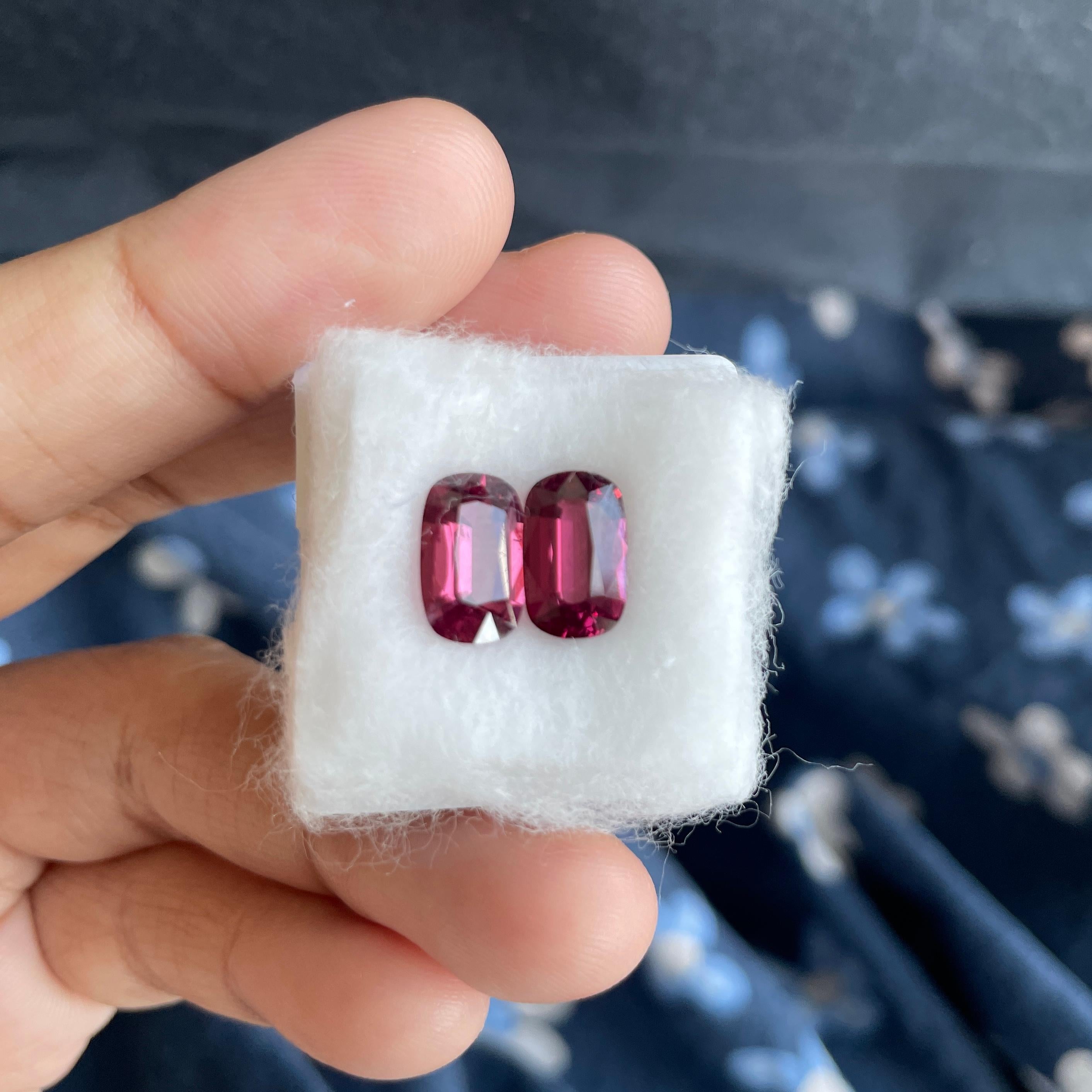 Paar 3,95 Karat rosa-rote Spinelle, hochwertige Qualität, präzise geschliffene Spinelle im Angebot 3