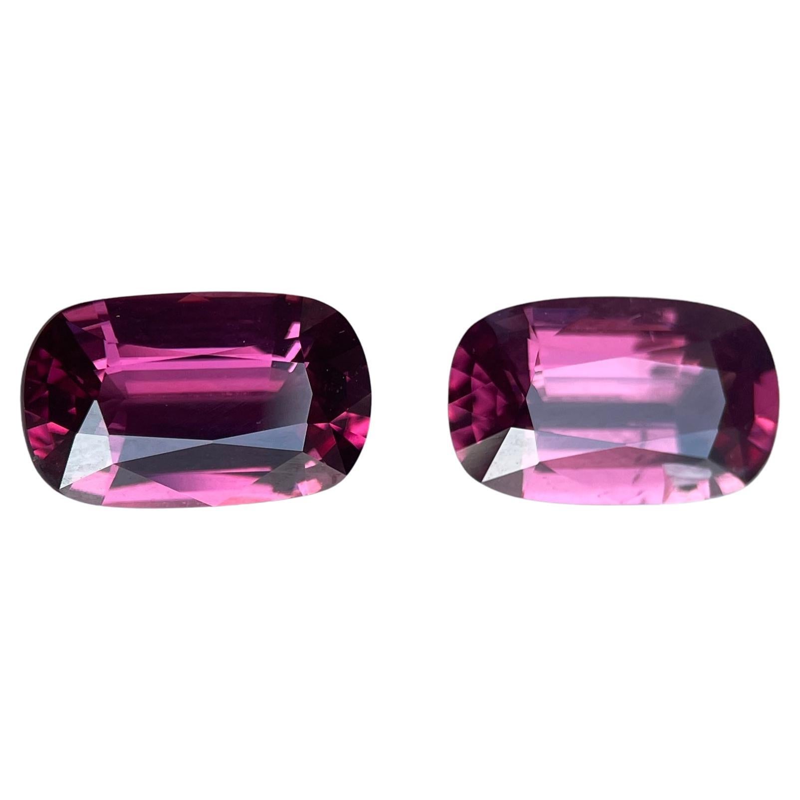 Paar 3,95 Karat rosa-rote Spinelle, hochwertige Qualität, präzise geschliffene Spinelle