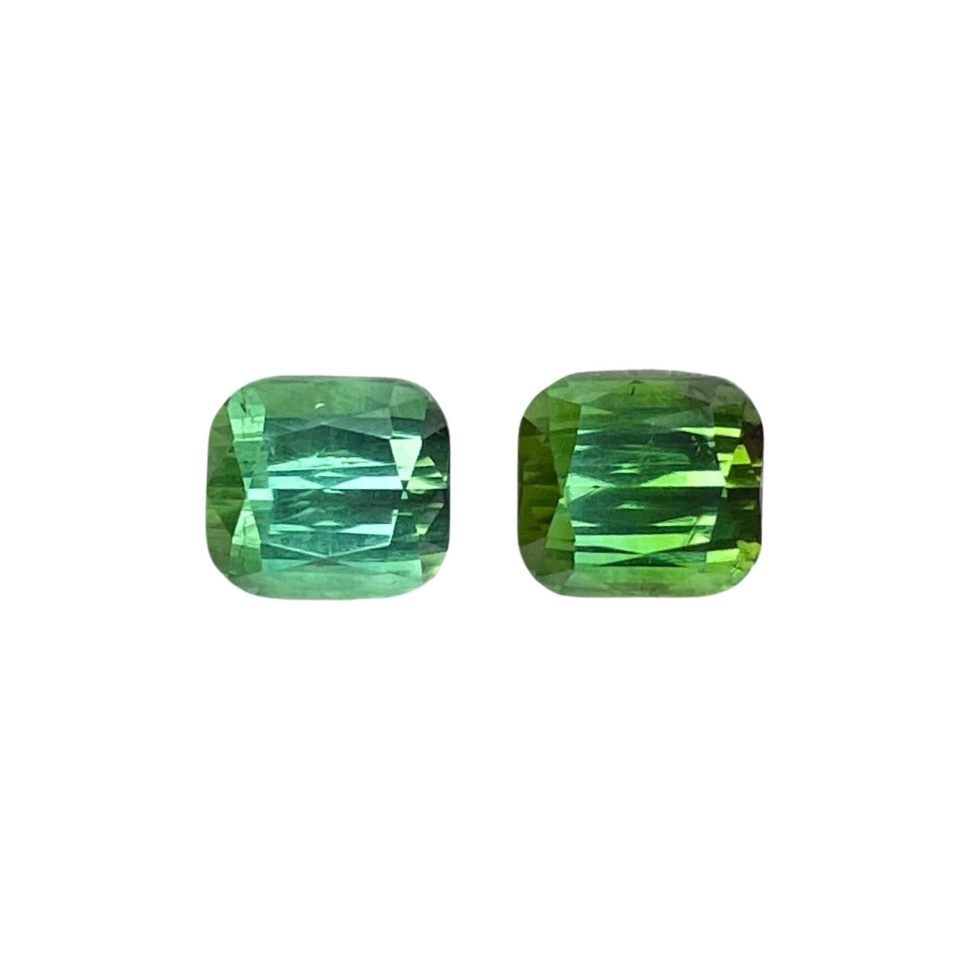 3,96 Karat Grüner Turmalin Stein Paar Cushion Cut Afghan Edelstein 3