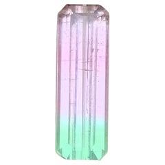 3.96 Ct Natural Bicolor Tourmaline, Baby Pink
Green Emerald Cut Loose Gemstone