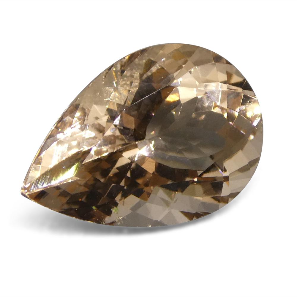 Women's or Men's 3.96 ct Pear Morganite For Sale