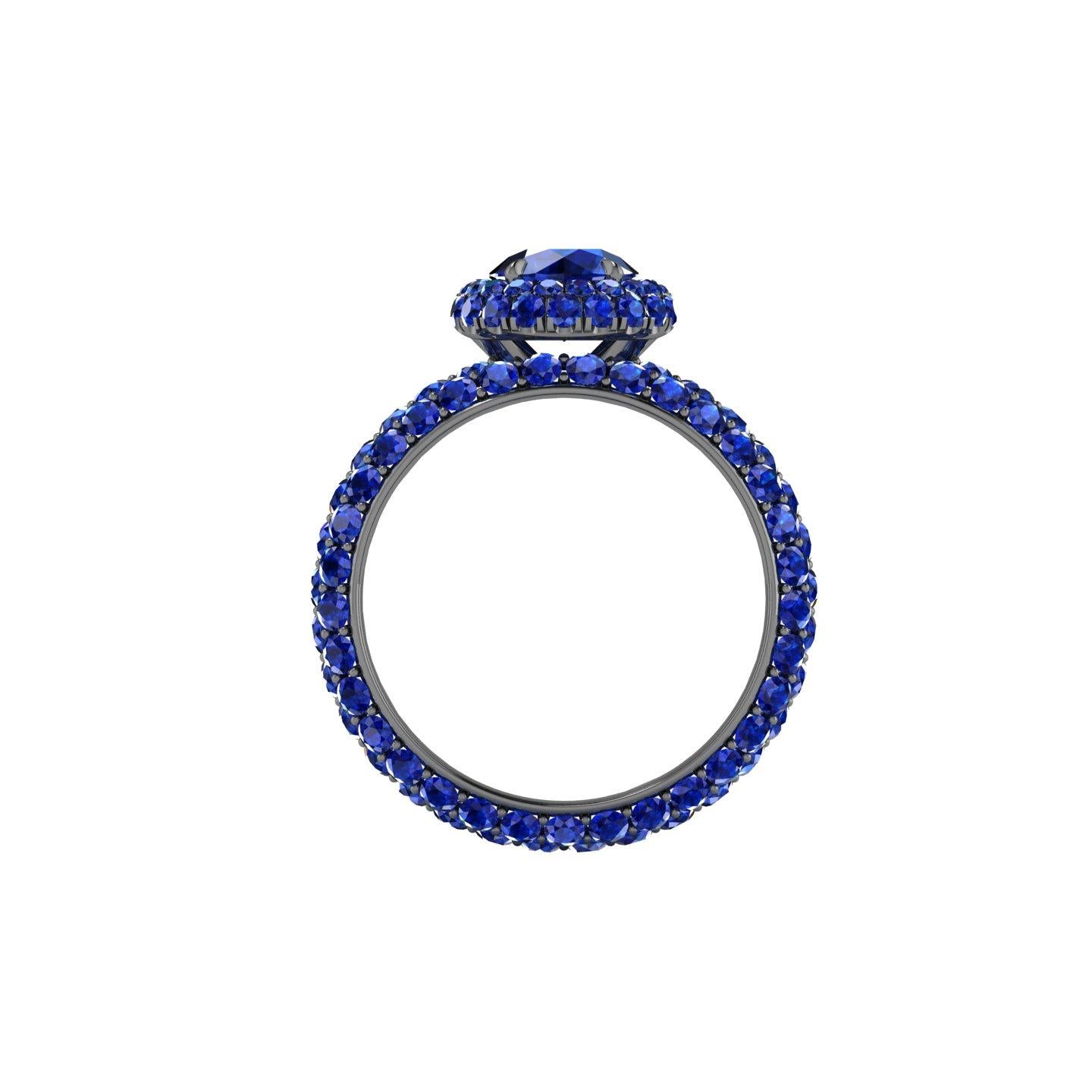sapphire and diamond pave ring