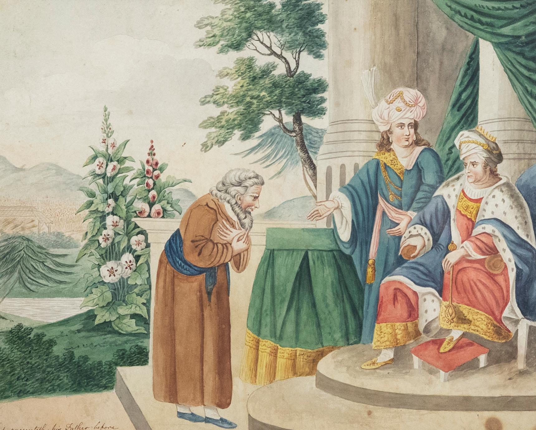 18th Century Watercolour - Jacob and the Pharaoh - Art by Unknown
