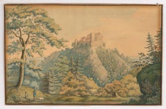 German School 1800 Watercolour - Wartburg Castle