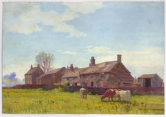 George Hamilton Constantine (1878-1967) - Watercolour, Cattle on the Farm