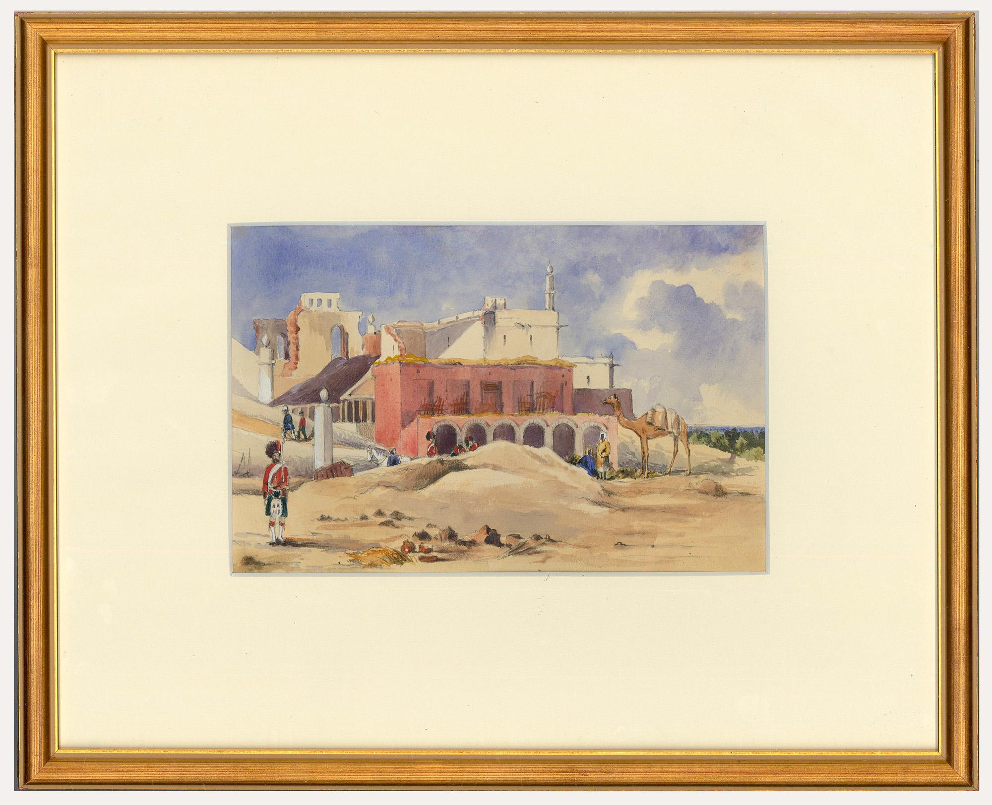 Unknown Landscape Art - Francis George Coleridge (1838-1923) - Watercolour, Guarding the Hill Fort