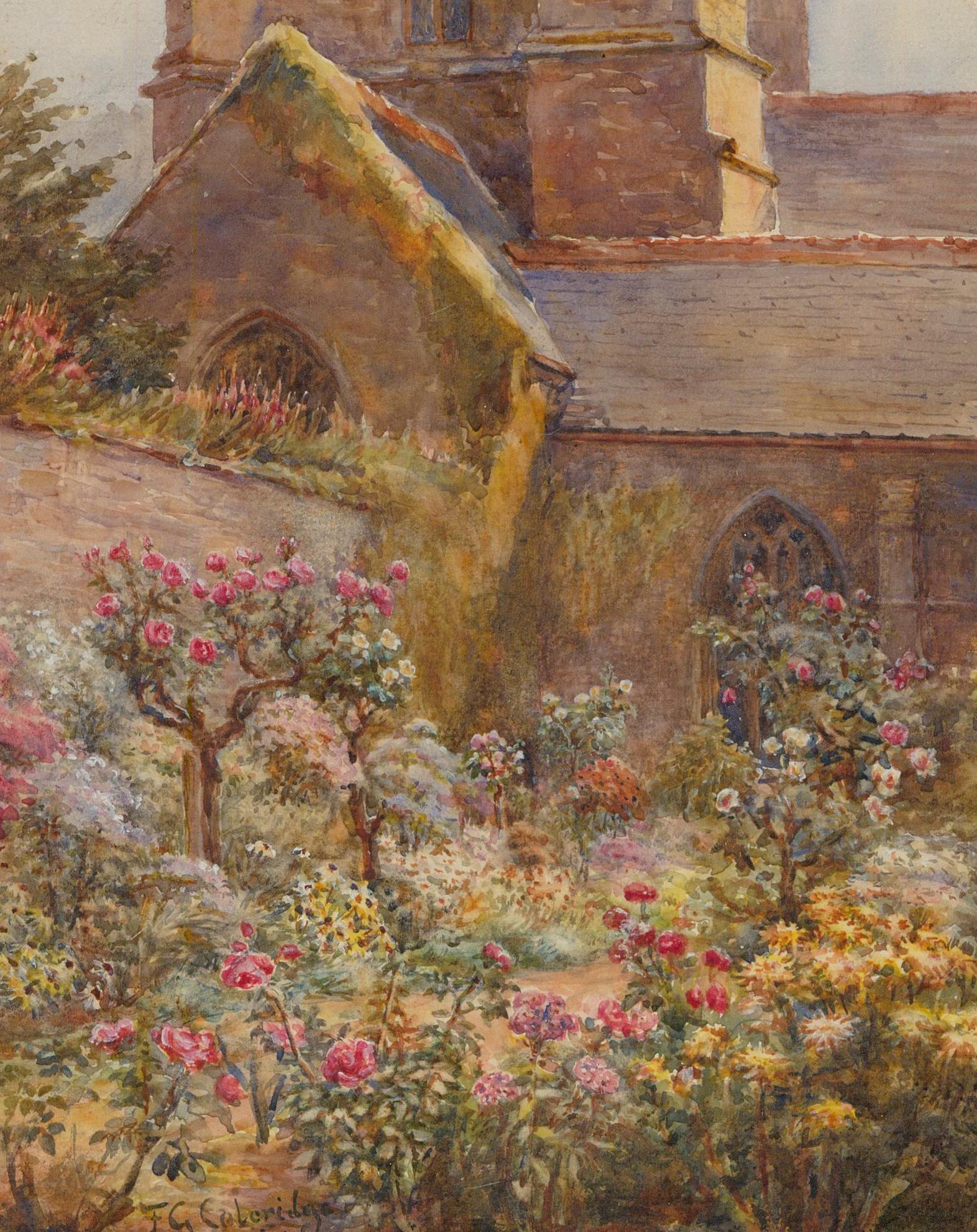 Francis George Coleridge (1838-1923) - Framed Watercolour, Church Roses - Art by Unknown