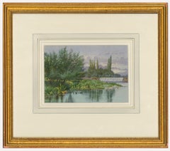 Francis George Coleridge (1838-1923)- Framed Watercolour, Moorhens on the Water
