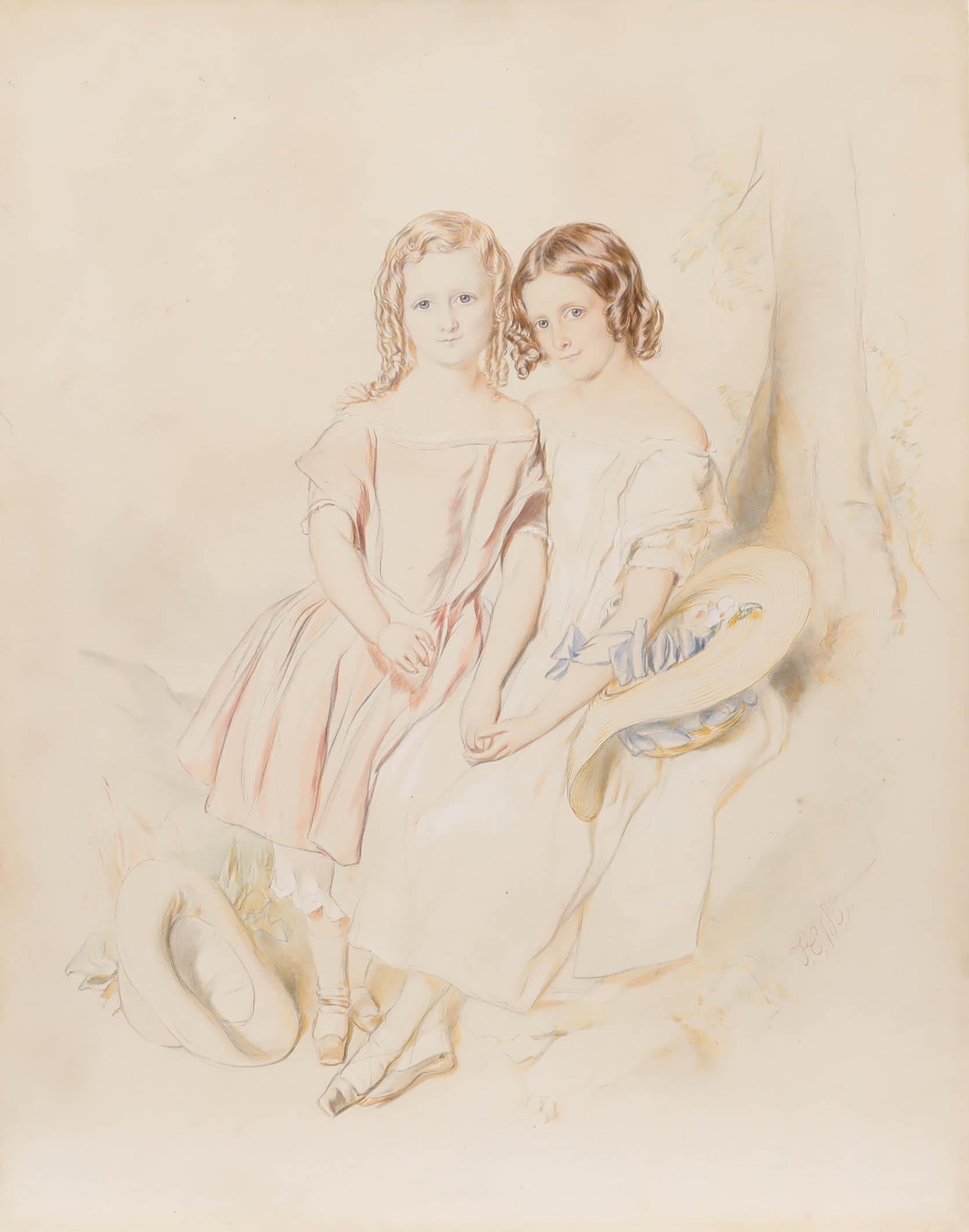 Acquerello English School 1853 - Ritratto di William & Mary Richford - Art di Unknown