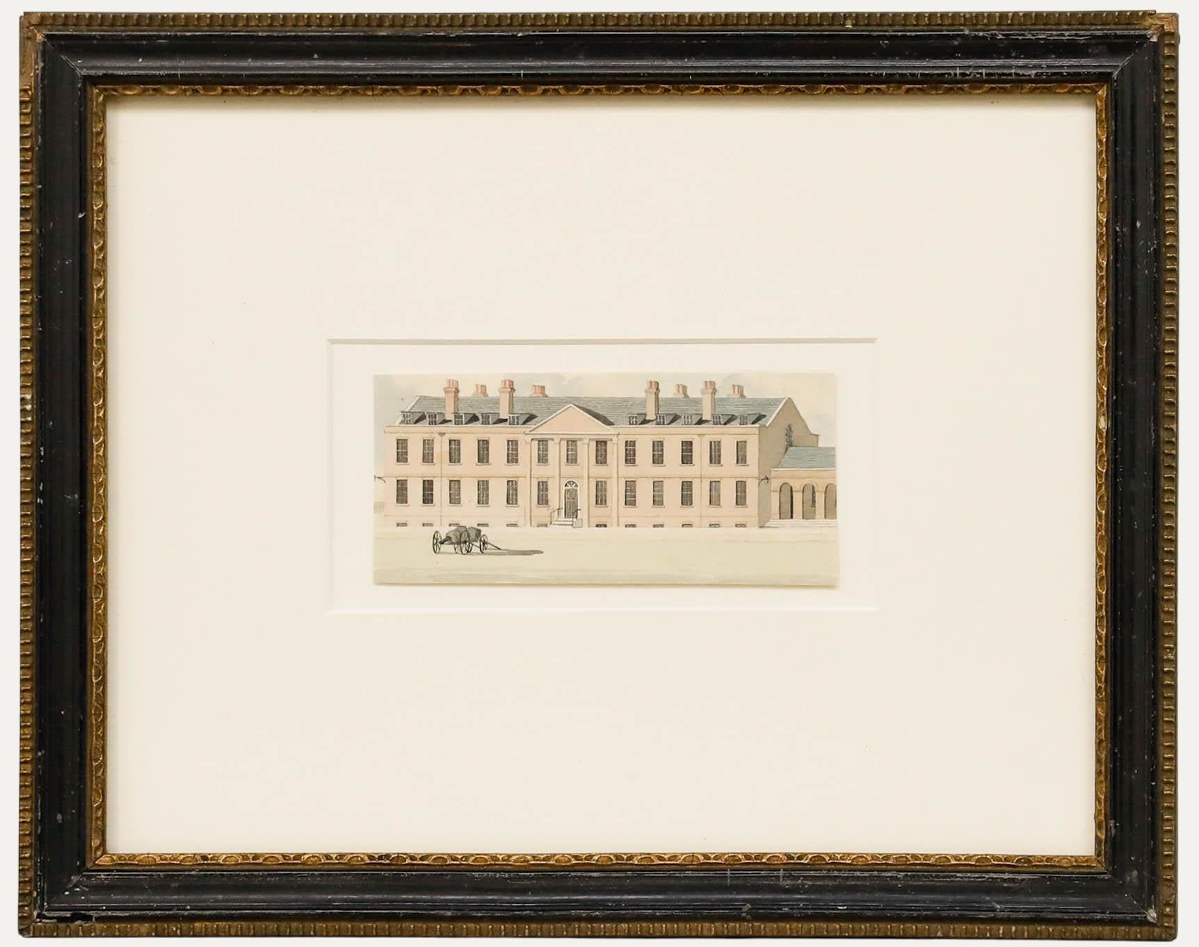 Aquarelle du début du 19e siècle - Les casernes