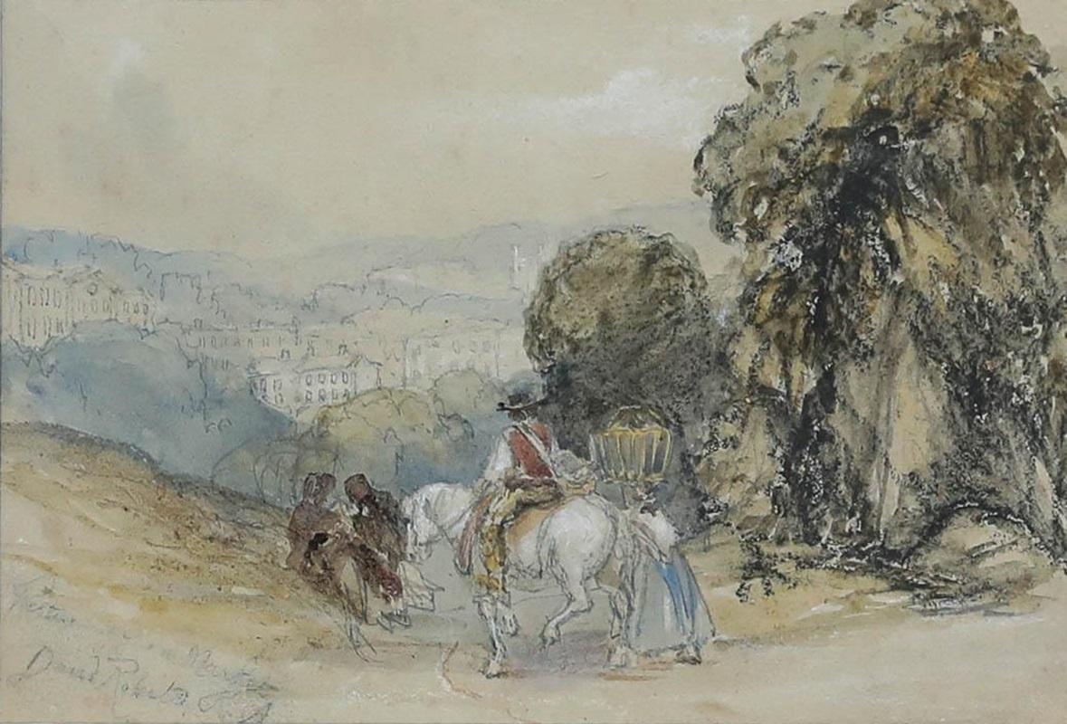 David Roberts RA (1796-1864) - Aquarell aus dem 19. Jahrhundert, Rückkehr vom Markt im Angebot 1