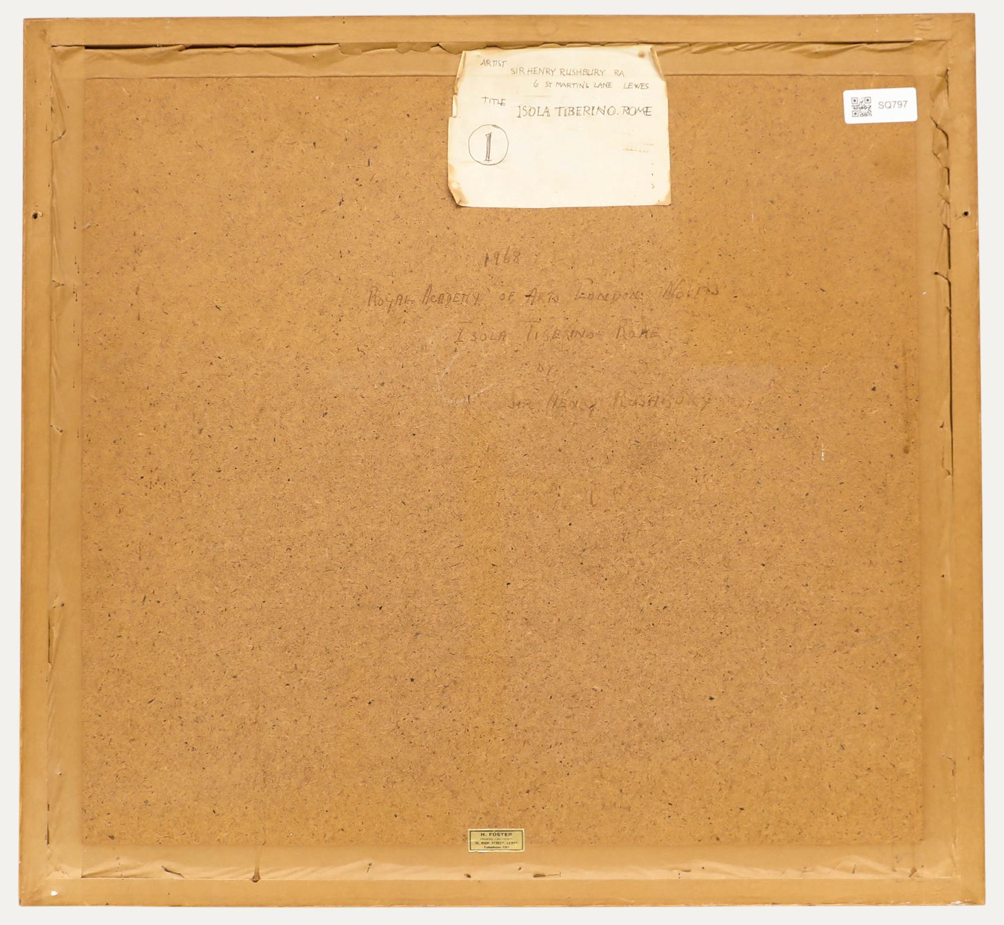 Sir Henry George Rushbury RA (1889-1968) - 1968 Acuarela, Isola Tiberina - Landscape Art Beige de Unknown