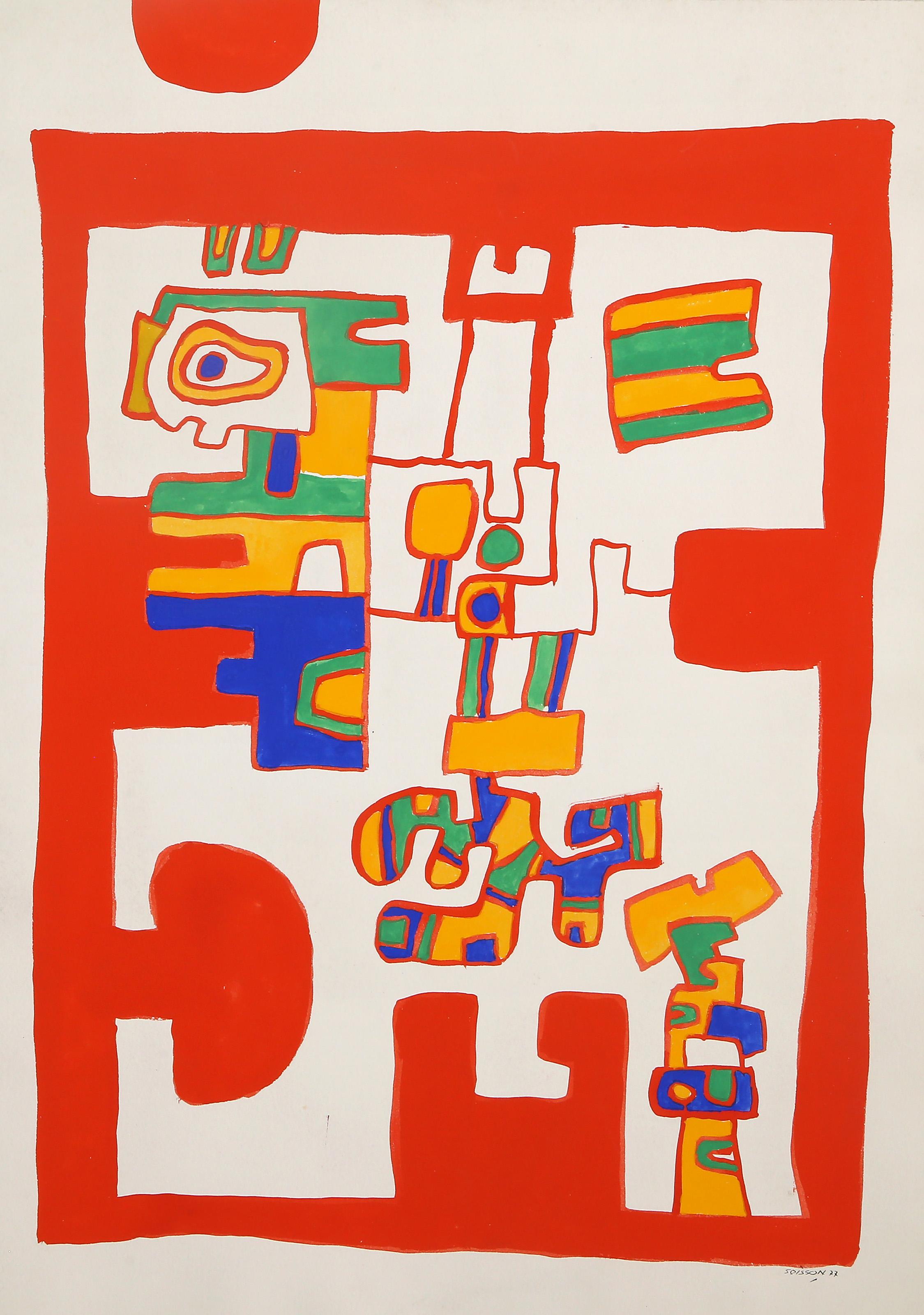 Unframed Abstract Drawings and Watercolors