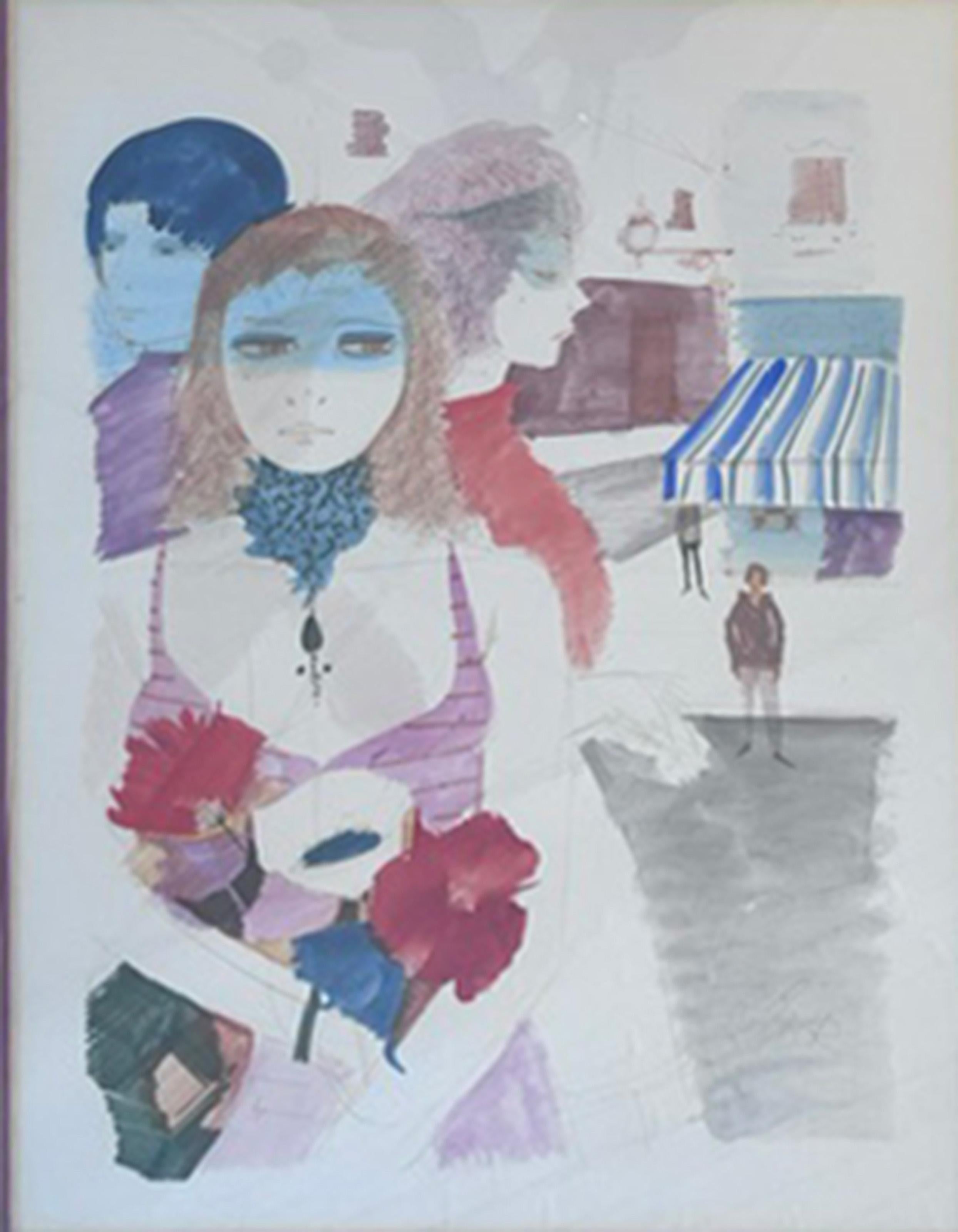 Achat de fleurs, aquarelle moderne et encre par Charles Levier en vente 1