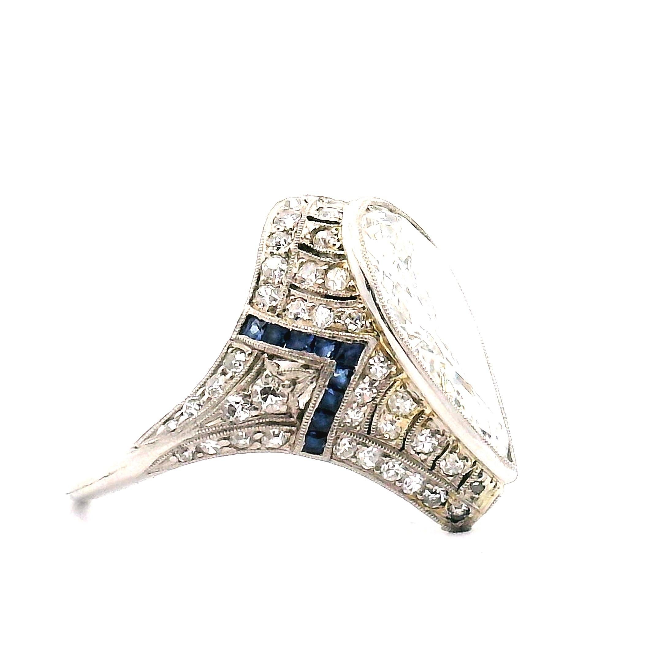 3,96ct. Bague de fiançailles ancienne avec diamant en forme de poire en vente 5