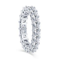 Platin Ewigkeitsring mit 3,96 Karat Diamanten im Asscher-Schliff