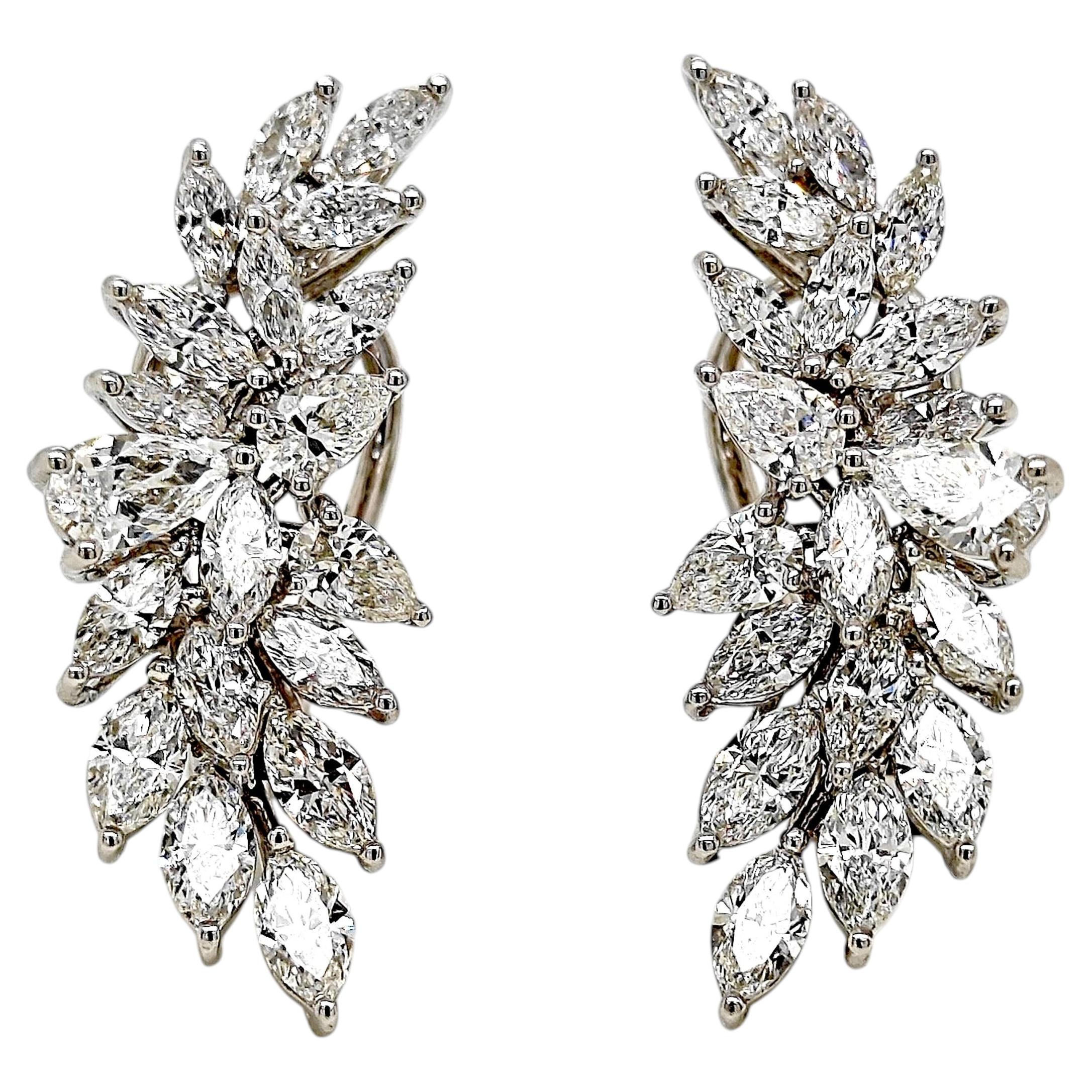 3.97 Carat Diamond White Gold Earrings