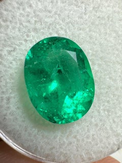 3.97 Carat Muzo Green Colombian Emerald Oval Cut - May Birthstone Gem