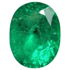 3.97 Carat Muzo Green Colombian Emerald Oval Cut - May Birthstone Gem