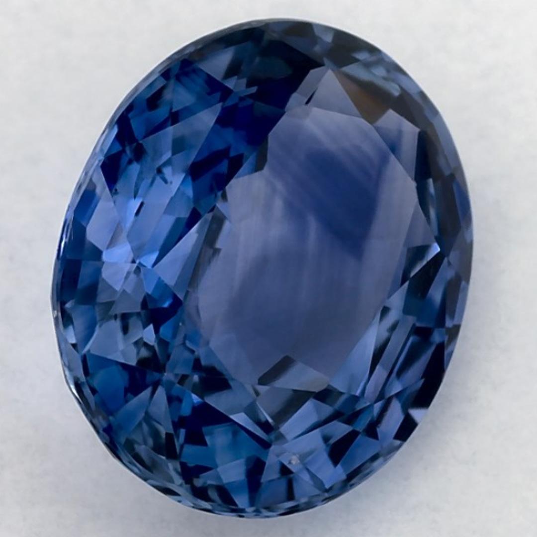 3.97 carati di zaffiro blu ovale sfuso in vendita 2