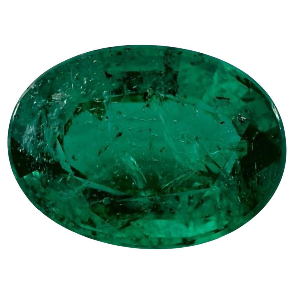 3.97 Carat Emerald Oval Loose Gemstone