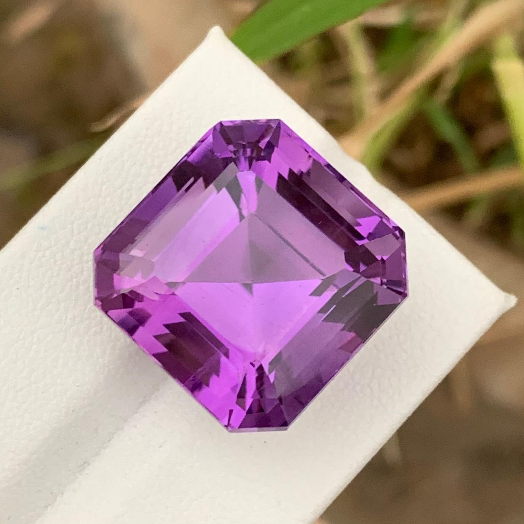 39.70 Carats Natural Earth Mine Loose Amethyst Asscher Cut Gemstone  For Sale 4