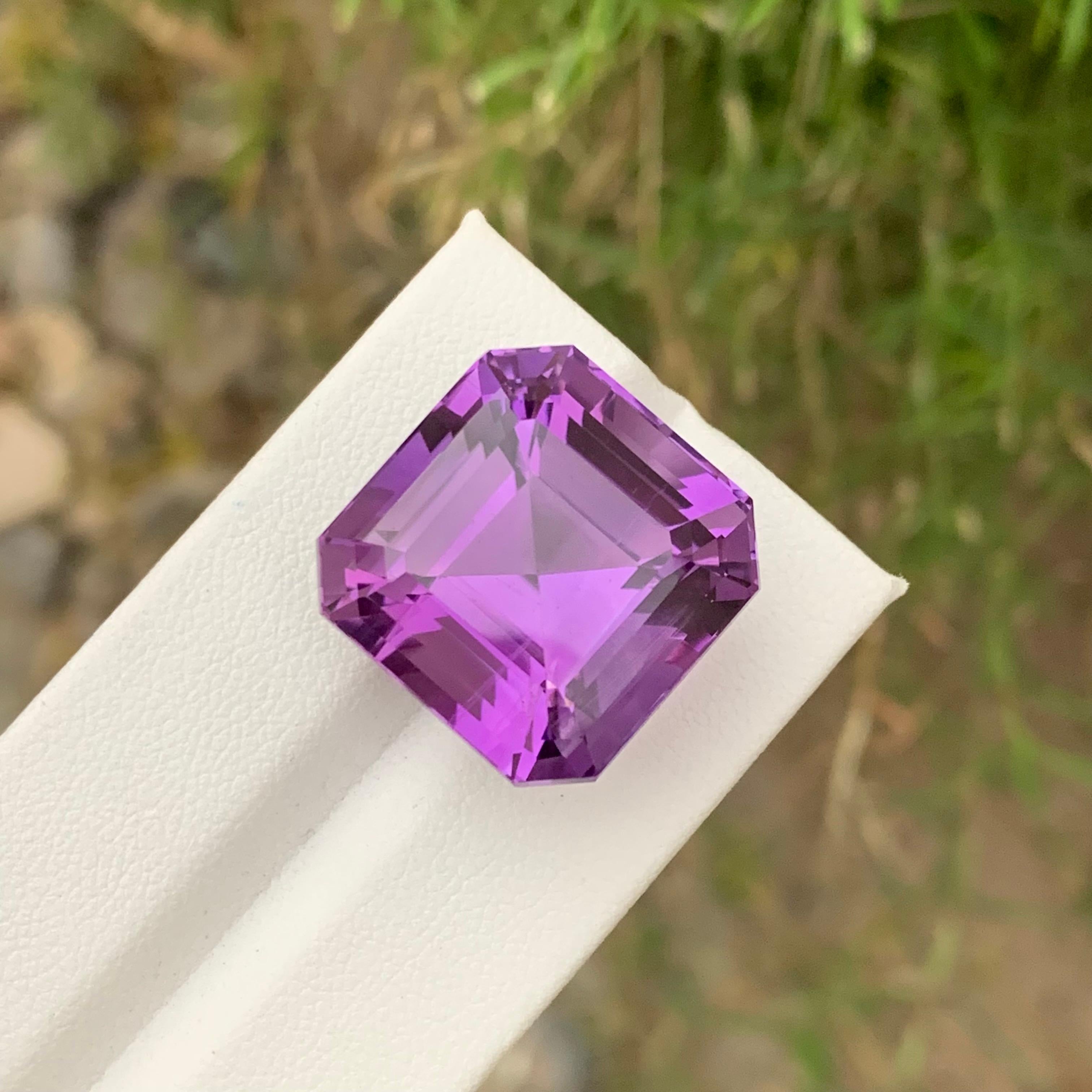 39.70 Carats Natural Earth Mine Loose Amethyst Asscher Cut Gemstone  For Sale 5