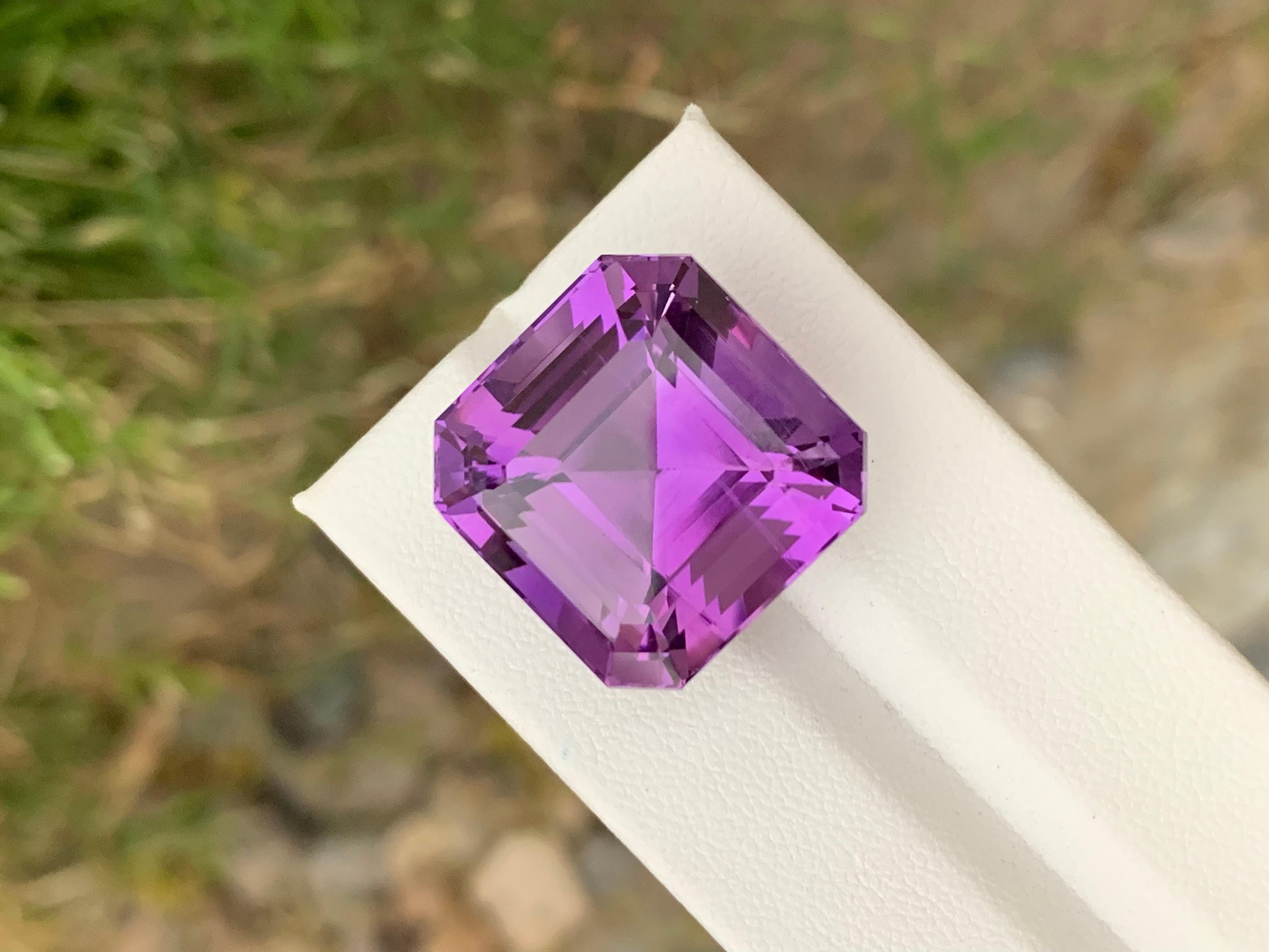 39.70 Carats Natural Earth Mine Loose Amethyst Asscher Cut Gemstone  For Sale 7