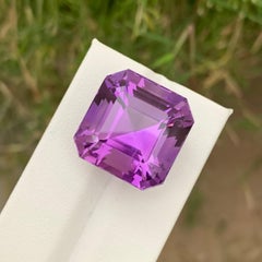 39.70 Carats Natural Earth Mine Loose Amethyst Asscher Cut Gemstone