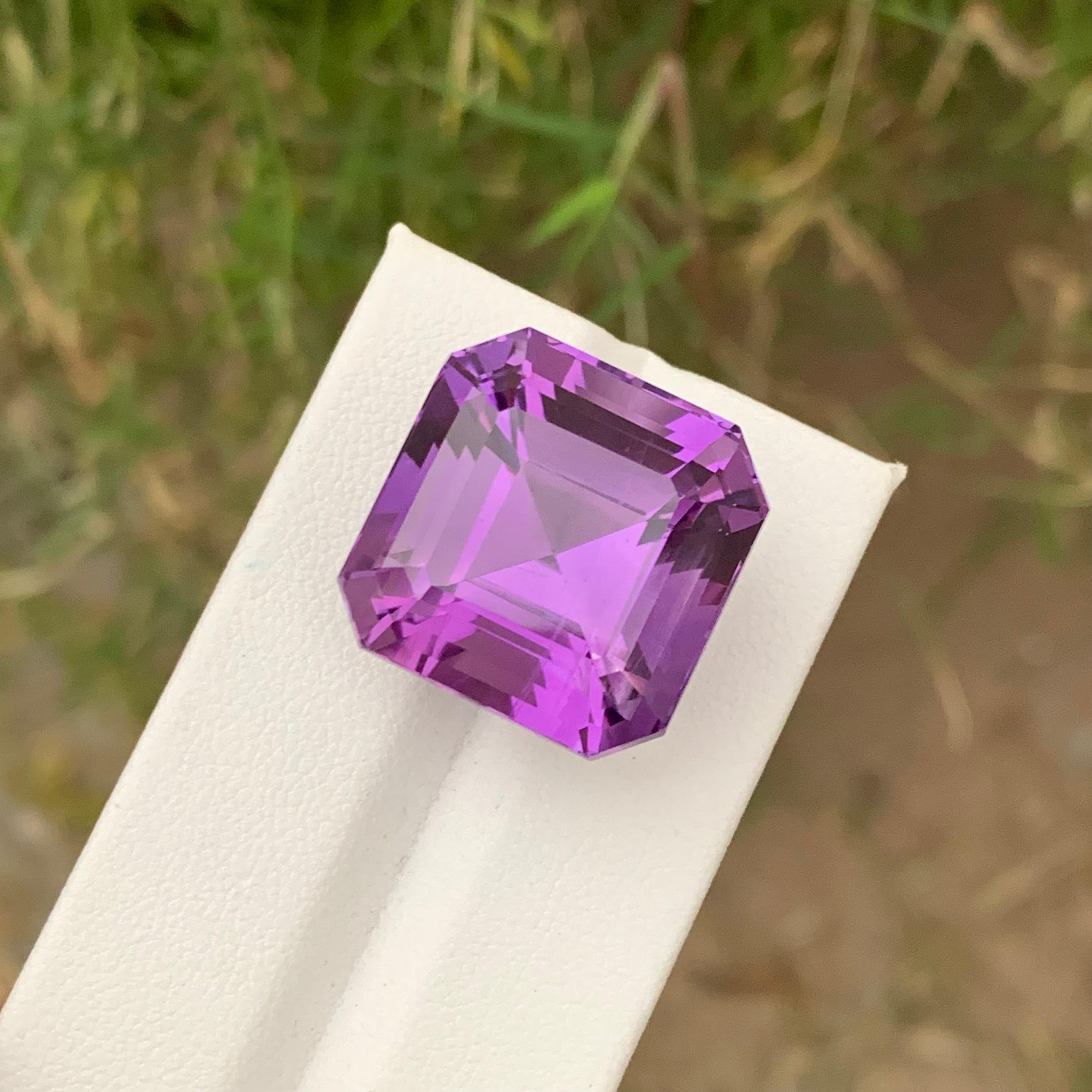 39.70 Carats Natural Earth Mine Loose Amethyst Asscher Cut Gemstone  For Sale 1