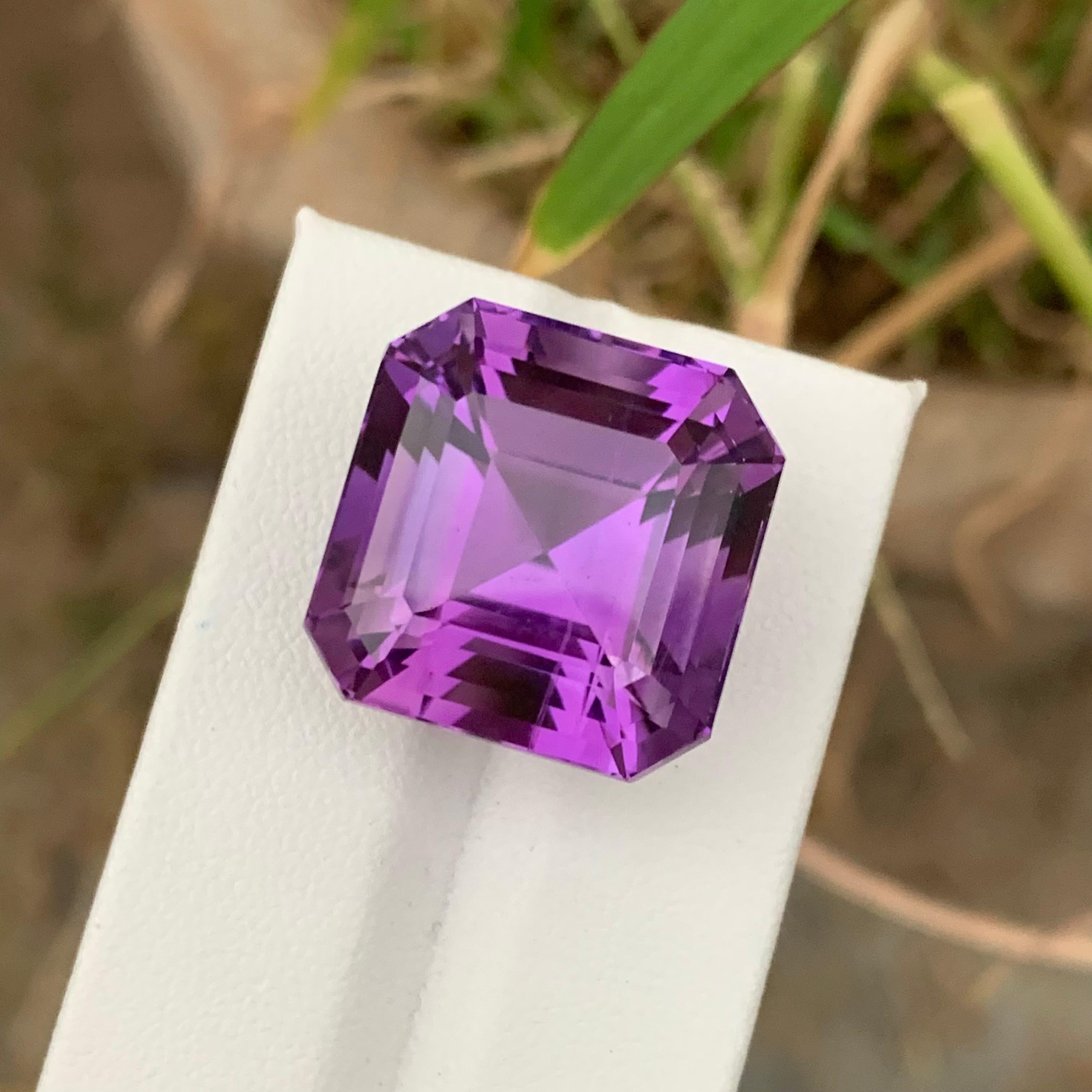 39.70 Carats Natural Earth Mine Loose Amethyst Asscher Cut Gemstone  For Sale 2
