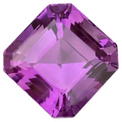 Used 39.70 Carats Natural Earth Mine Loose Amethyst Asscher Cut Gemstone 